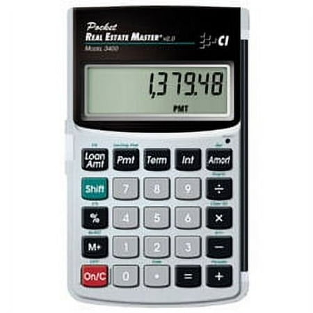 Calculated Industries 3400 Pocket Real Estate Master Calculator 9-Digit, Multicolor