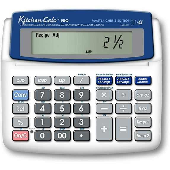 Calculated Industries KitchenCalc Pro (8305) Master Chef Edition Specialty Calculator Silver and