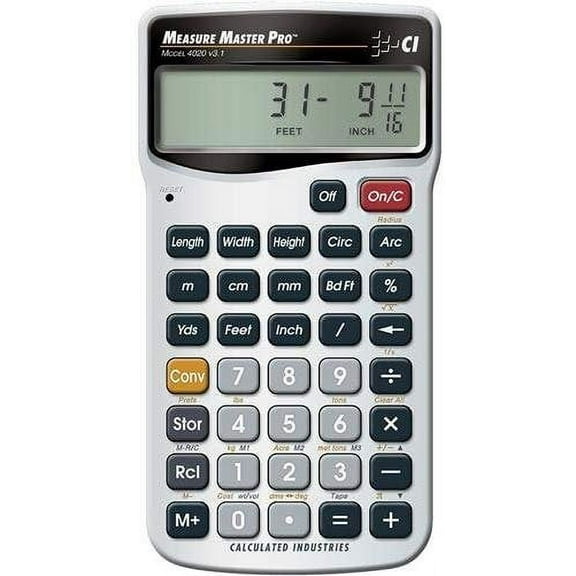 Calculated Industries Measure Master Pro Measurement Conversion Calculator, Black