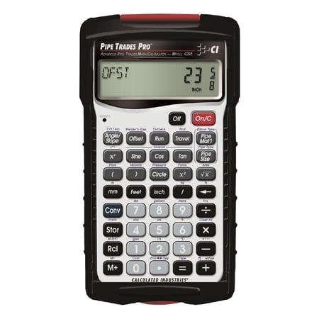 Calculated Industries PipeTrades Construction Portable with Armadillo Hard Case Calculator, Black