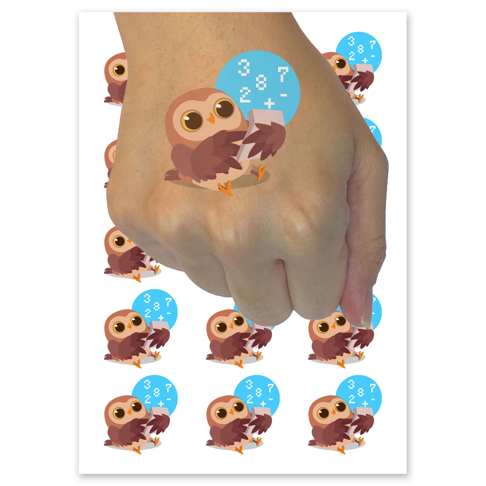 Calculating Math Owl Calculator Bird Temporary Tattoo Water Resistant ...