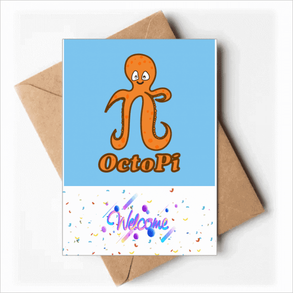 Calculating Mathematical Pi Octopus Welcome Back Greeting Cards Envelopes Blank