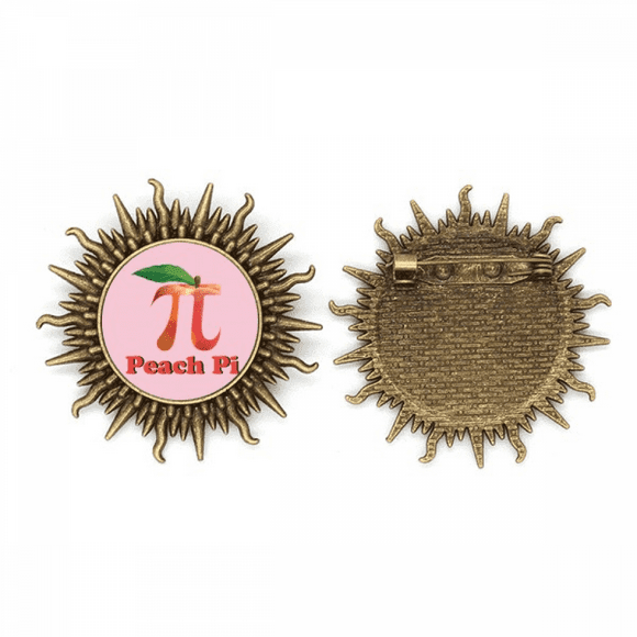 Calculating Mathematical Pi Peach Metall Sonne Brosche Haken Pin