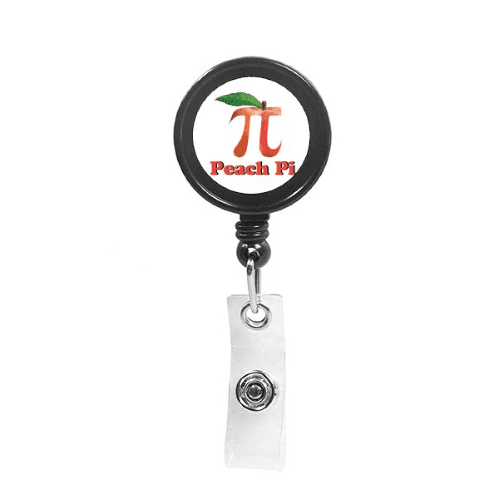 Calculating Mathematical Pi Peach Retractable Keychain Badge Holder ID Badge