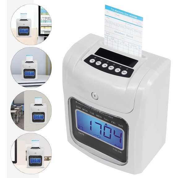 Calculating Time Clock Small Business Punch Time Clock with Time Cards 50 pcs and 1 Security Key$$Office