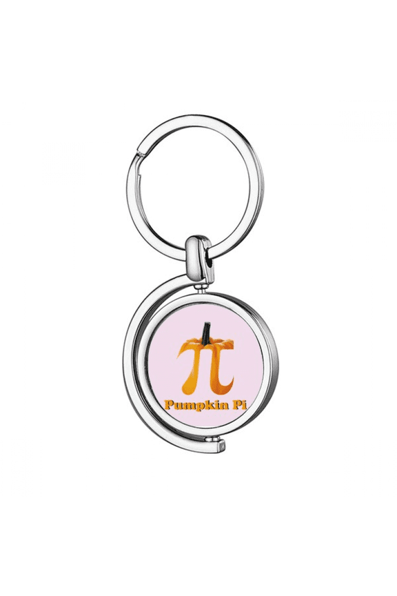 Calculation Mathematical Pi Pumpkin Rotating Keychain Metal Keyring Holder