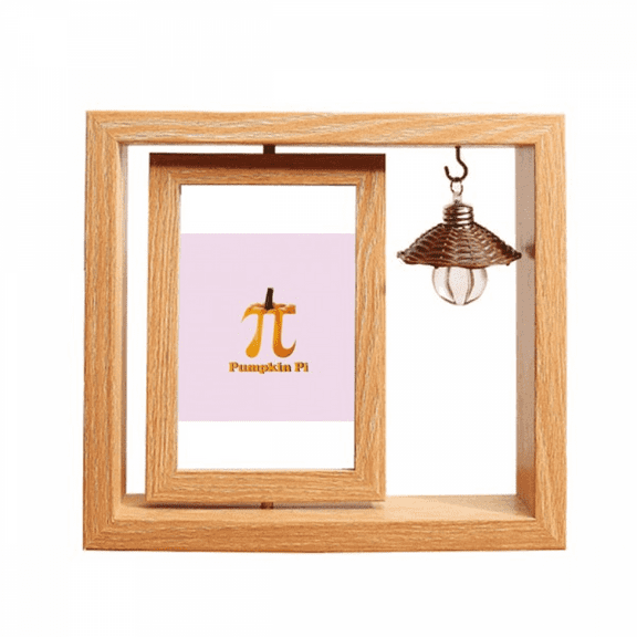 Calculation Mathematical Pi Pumpkin Wooden Rotating Picture Photo Frame 4x6