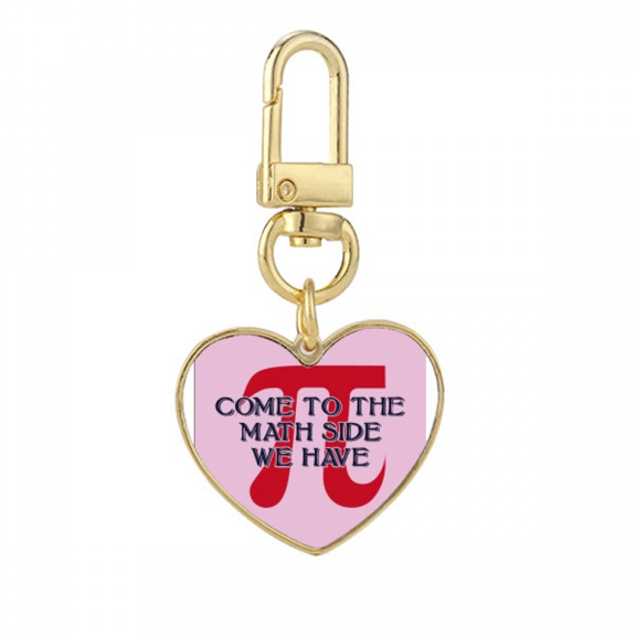 Calculation Perimeter Mathematical Pi Gold Heart Keychain Metal Keyring Holder