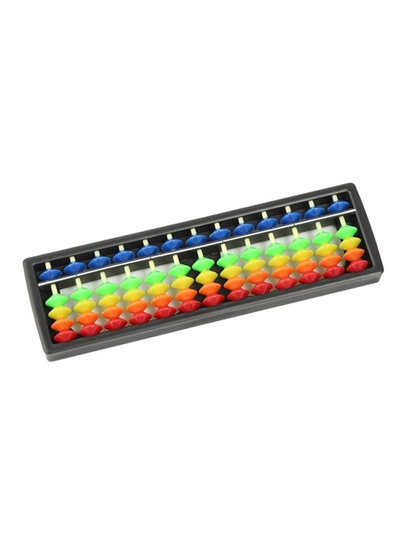 Calculation Practice Abacus with 13 Rods and Separated Upper and Lower Sections in Rectangular Plastic Frame