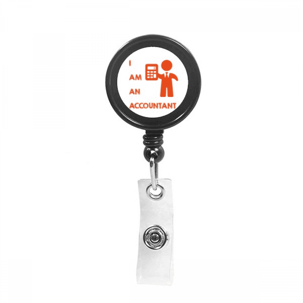 Calculator Accounting Data Job Retractable Keychain Badge Holder ID Badge
