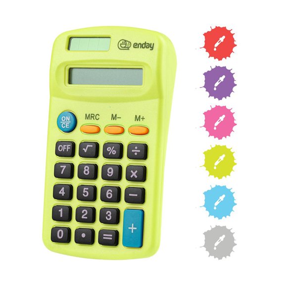 Calculator Basic Small Solar and Battery Operated, Large Display Four Function, Auto Powered Handheld Calculator School and Kids