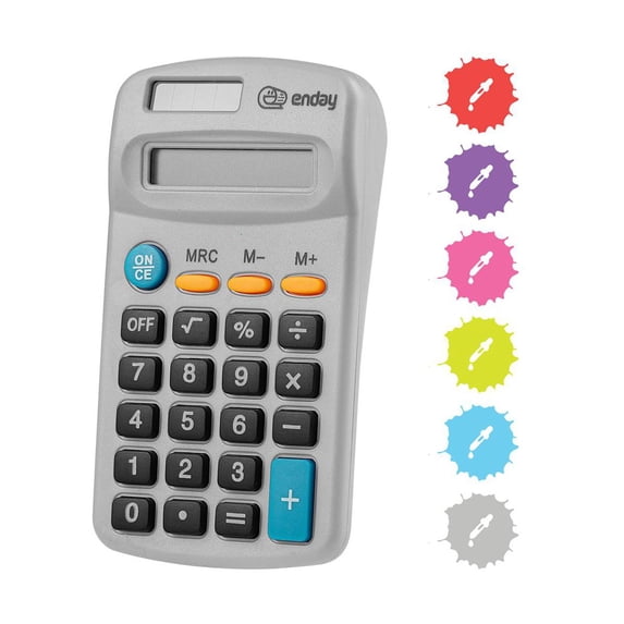 Calculator Basic Small Solar and Battery Operated, Large Display Four Function, Auto Powered Handheld Calculator School and Kids