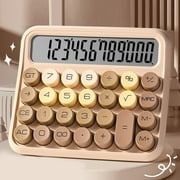 Calculator With Big Button Cute Desktop Calculators 12 Digits 5 Inch LCD Display Mechanical Sw Itch Calculator For Everyday Life And Basic Off Ice Work Coffee-Colored