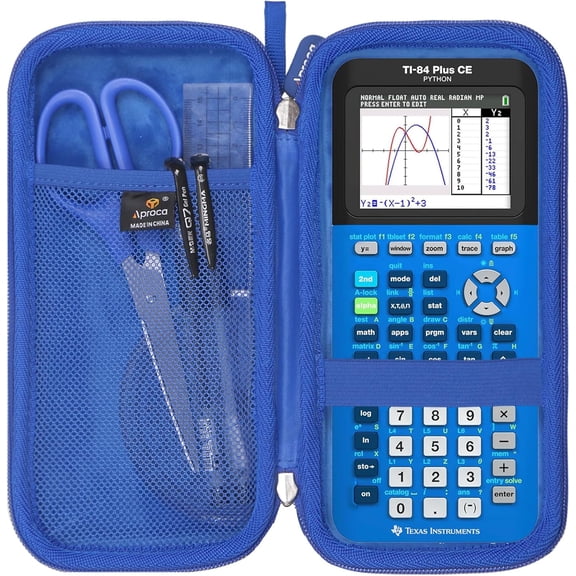 Calculator Case Compatible with TI-84 Plus CE / TI-83 TI-89 Titanium TI-85 TI-86 Color Graphing -Blue (Case Only)