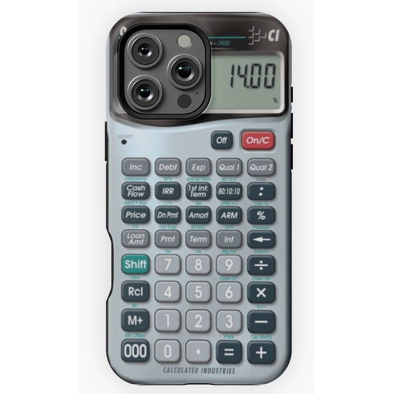 Calculator Design Funny Math Office Gag Retro Art iPhone 11 12 13 14 15 16 17 Pro Max Case