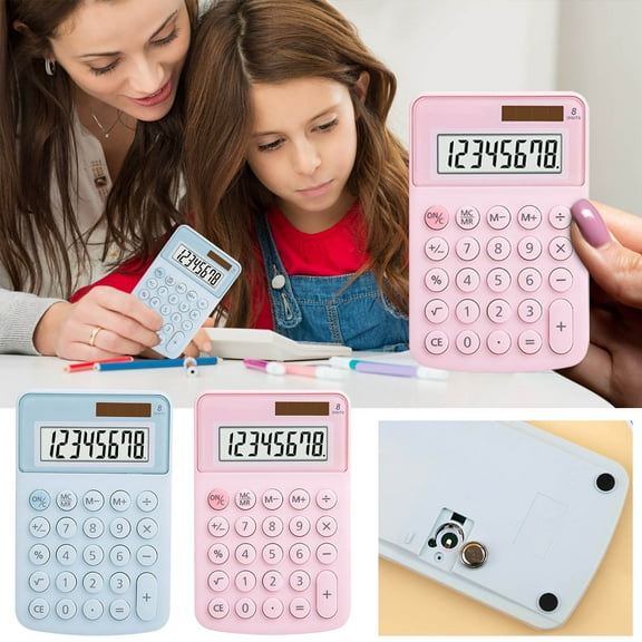 Calculator Graphing Calculator Mini Calculator Cute & Portable8-Digit Small Pocket Calculator With Solar Power, Clear Display, Sensitive Keys For Home School & Office
