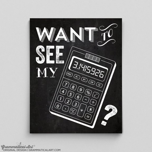 Calculator Math Teacher Wall Art Print, Unframed Paper Poster 8x10in