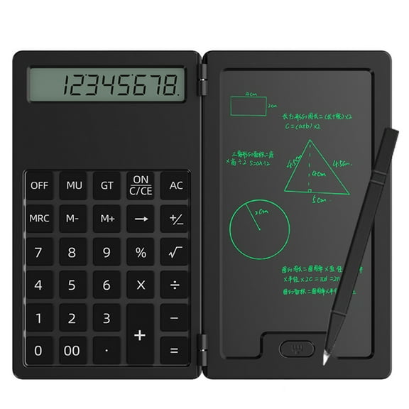 Calculator Portable Folding LCD Writing Board 12 Digits Clear Display Pocket-sized Scientific Calculator