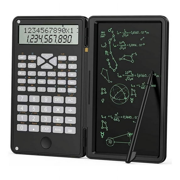 Calculator, Scientific Calculators 12-Digit Calculator Writing Tablet, Foldable Financial Calculator,for School Office,1 x basic calculator,Black