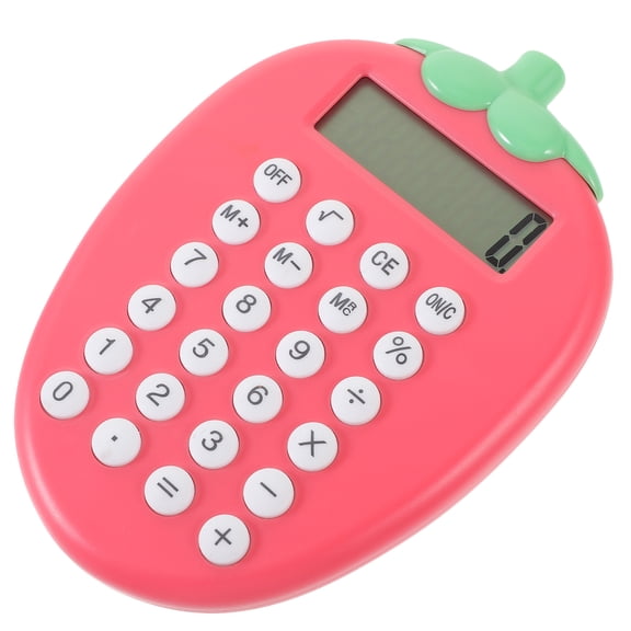 Calculator for College Small Tabletop Lovely Students Portable Miniature Red Abs Use Office
