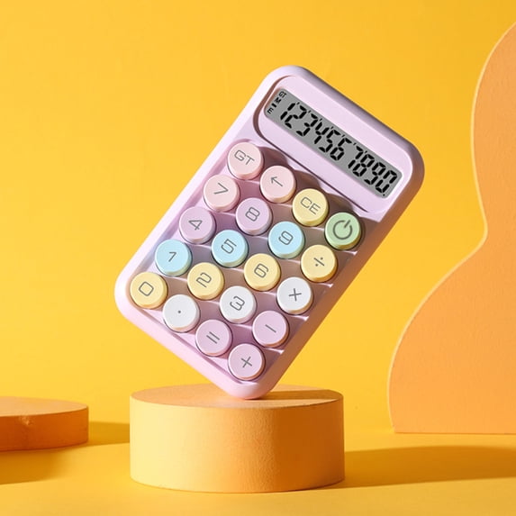 Calculators Desktop, Cute Calculator Small Portable Scientific Calculator For Students 10 Digits Mini Body Plastic Keys Non-slip Bottom Pad Clear Keys