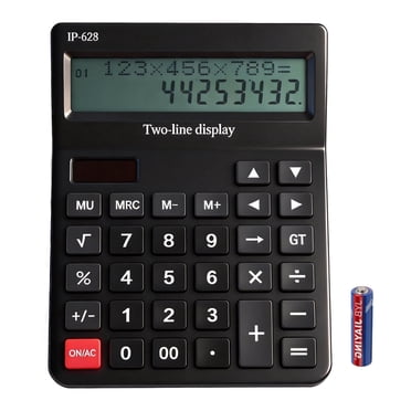 Calculators Desktop, Desk Calculator with Large 2 Line Display, Basic Calculator with Big Button, 4 Function Calculator for Business, Students, Office Supplies (Black)