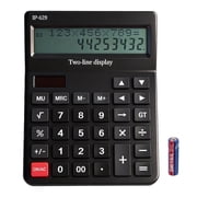 Calculators Desktop, Desk Calculator with Large 2 Line Display, Basic Calculator with Big Button, 4 Function Calculator for Business, Students, Office Supplies Black