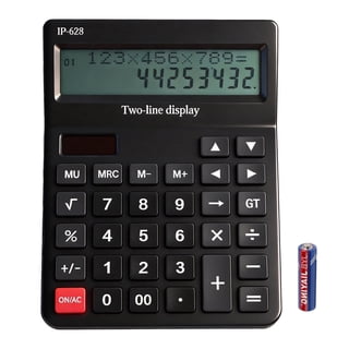 Calculators Desktop, Desk Calculator with Large 2 Line Display, Basic Calculator with Big Button, 4 Function Calculator for Business, Students, Office Supplies (Black)