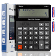 Calculators Desktop, Desk Calculator with Large 2 Line Display, Talking Basic Calculator with Big Button & Adjustable Volume, 4 Function Calculators for Business, Students, Office SuppliesBlack
