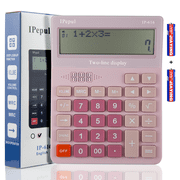 Calculators Desktop, Desk Calculator with Large 2 Line Display, Talking Basic Calculator with Big Button & Adjustable Volume, 4 Function Calculators for Business, Students, Office SuppliesPink