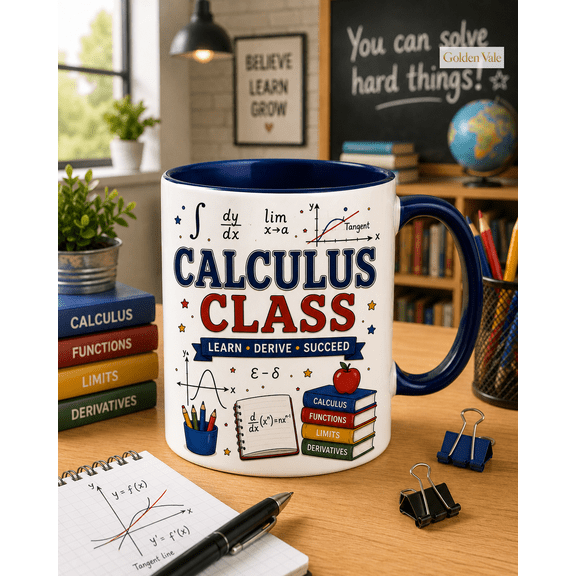 Calculus Class Mug, Learn Derive Succeed Math Teacher Student Gift