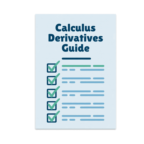 Calculus Derivatives Guide Poster - Math Enthusiast - 13x19 Poster Print
