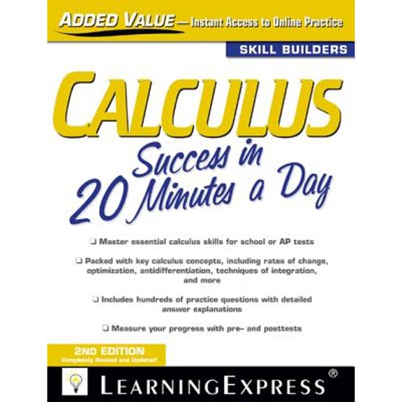 Pre-Owned Calculus Success in 20 Minutes a Day (Paperback) 1576858898 9781576858899