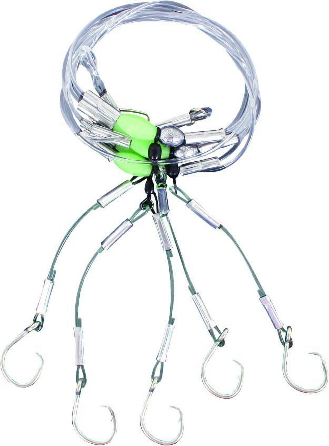 Calcutta Deep Drop Rig Saltwater Lure with Shank Circle Hook, #10, 5-Drops