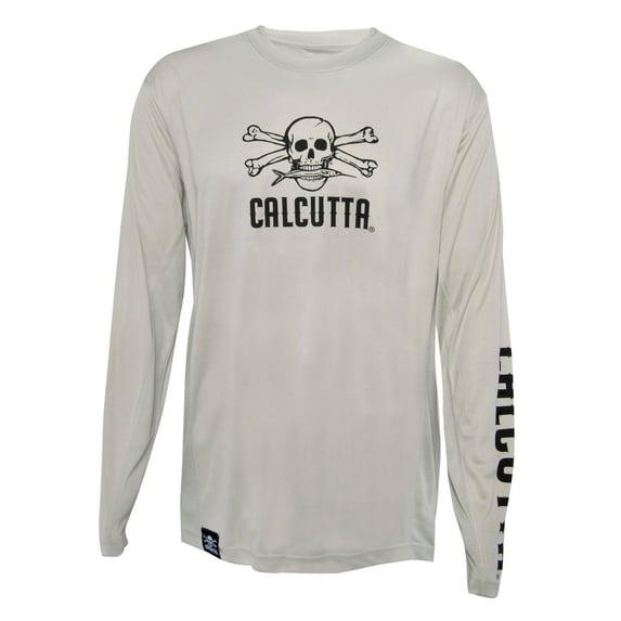 Calcutta CPLSGY-M Performance Poly Long Sleeve, Gray, Medium