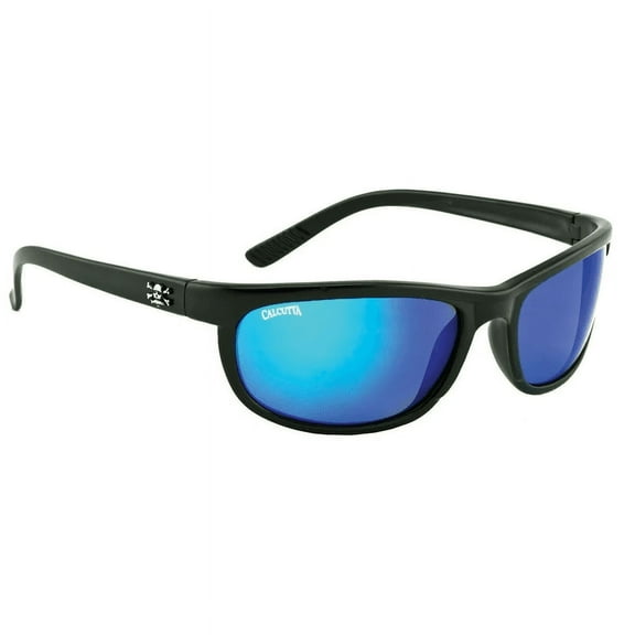 Calcutta Norton Polarized Sunglasses Matte Black Frame/Blue Mirror Lens
