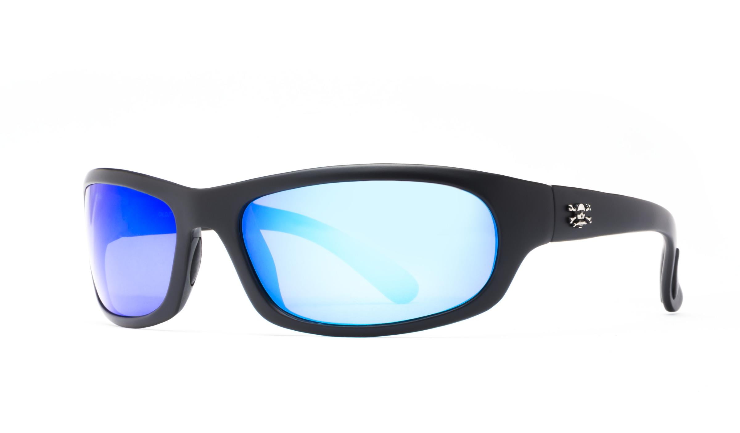 Calcutta Polarized Sunglasses Steelhead 2 SH2BM Black Frame Blue Mirror Lens