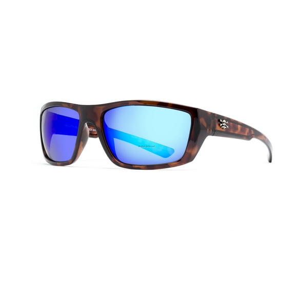 Calcutta Polarized Unisex Sancho Sunglasses, Tortoise/Blue Mirror Lens