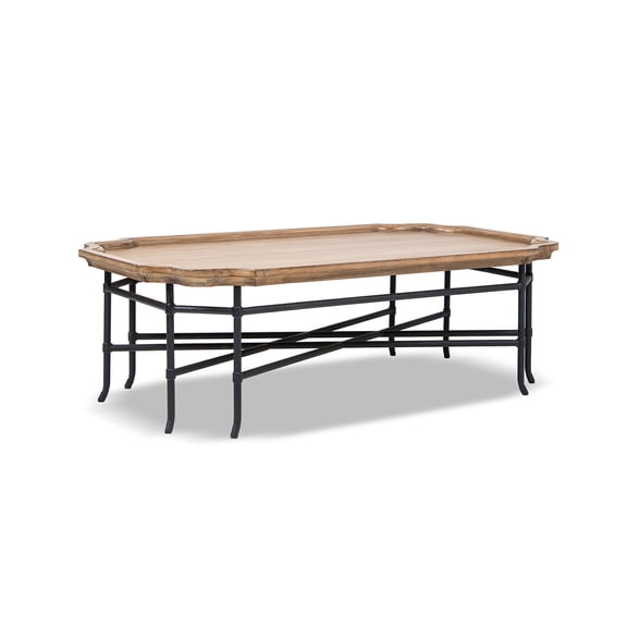 Calder 60" Solid Block Plinth Coffee Table, Heritage Light Natural Brown Reclaimed Elm