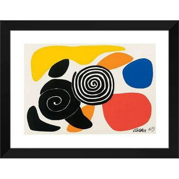 Calder FRAMED Art 28x36 "Spirals and Petals, 1969"