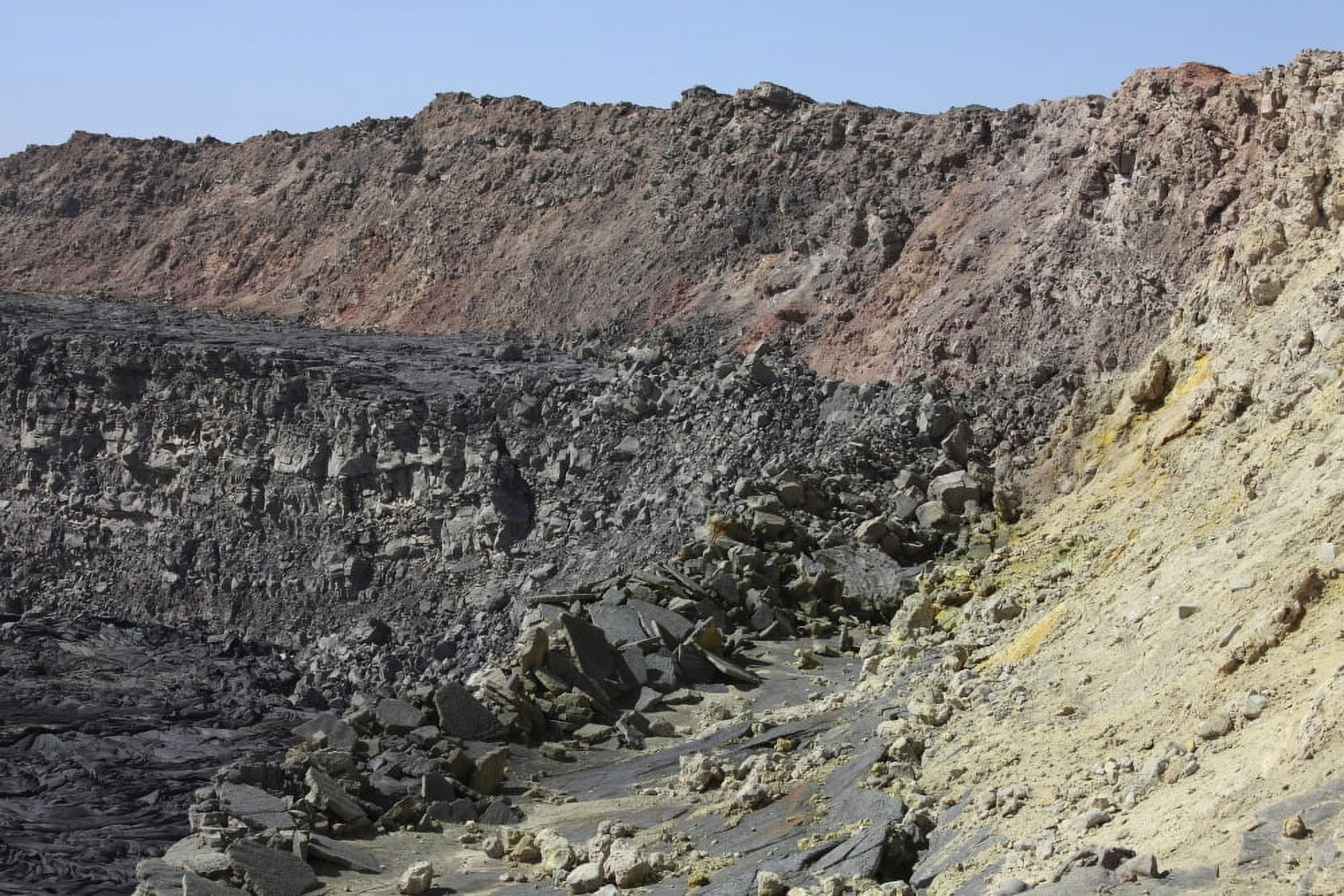 Caldera wall and North crater Erta Ale volcano Danakil Depression Ethiopia Canvas Art - Richard RoscoeStocktrek Images (18 x 12)