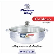 Caldero Pot Metal Finish with Glass Lid | 40 cm