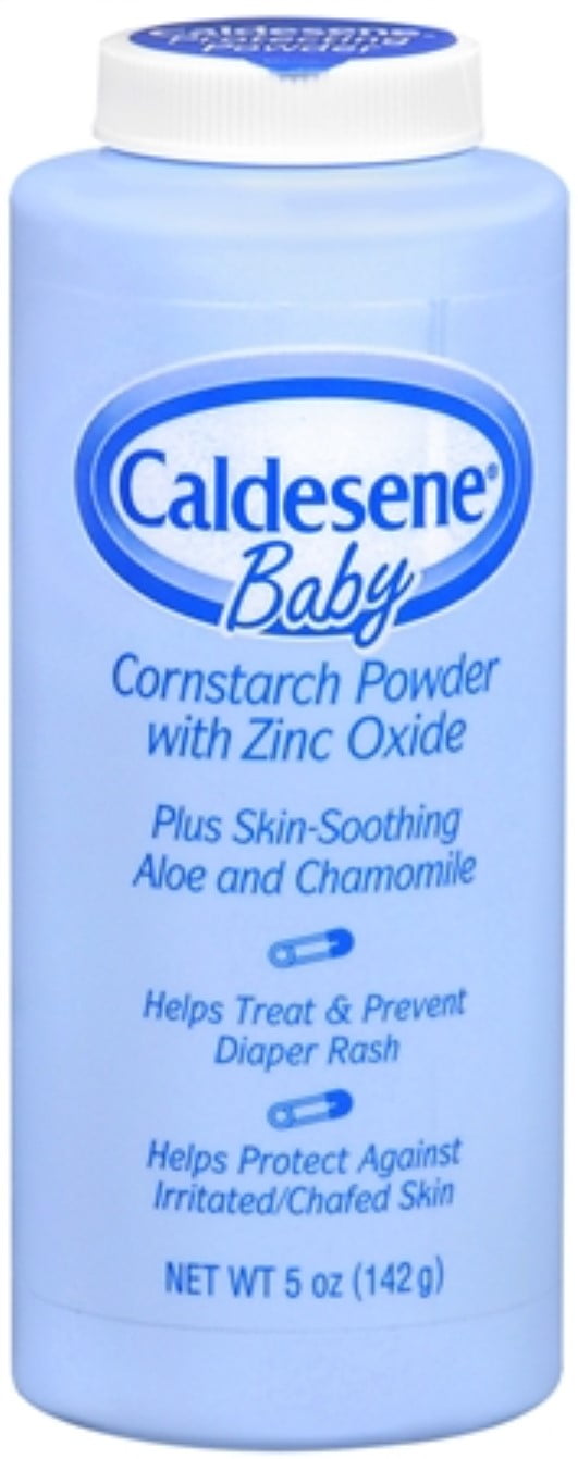 Caldesene Cornstarch Baby Powder with Zinc Oxide, Talc-Free Baby Powder, 5 Oz (4 Pack)