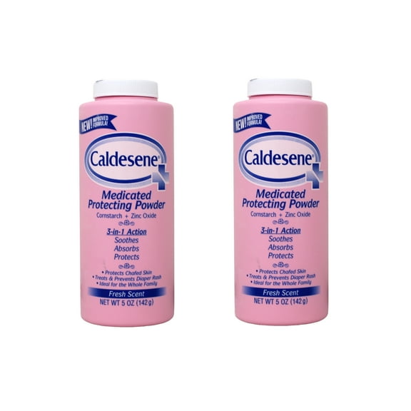 Caldesene Medicated Protecting Powder with Zinc Oxide CornstarchTalc Free 5 Ounce, 2 Count