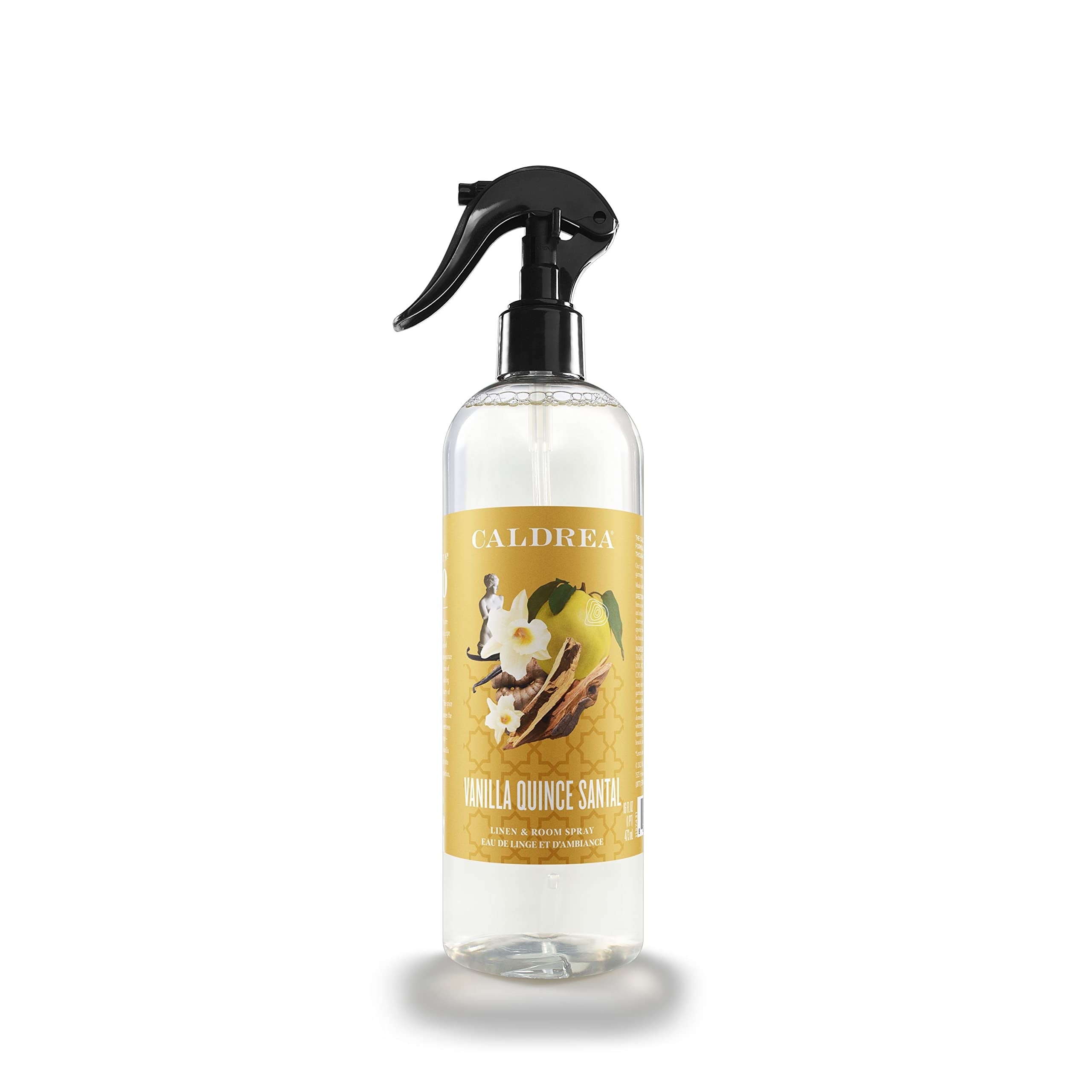 Caldrea Linen and Room Spray Air Freshener, Made with Cardamom Seed Essential Oil, Plant-Derived and Other Thoughtfully Chosen Ingredients, Vanilla Quince Santal scent,16 oz
