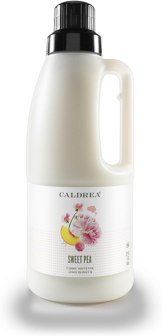 Caldrea Liquid Fabric Softener, Plant Derived, Helps Remove Static And Wrinkles, Sweet Pea Scent, 32 Oz Sweet Pea 32 Fl Oz (Pack of 1)