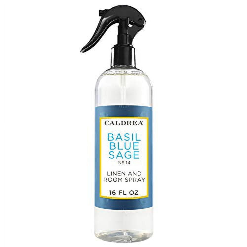 Caldrea Linen and Room Spray, Basil Blue Sage, 16 Fluid Ounce (Pack of 2)