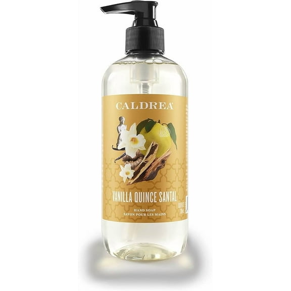 Caldrea Vanilla Quince Santal Hand Soap  Aromatherapeutic Cleanser with Essential Oils  10.8 oz Moisturizing Pump Bottle