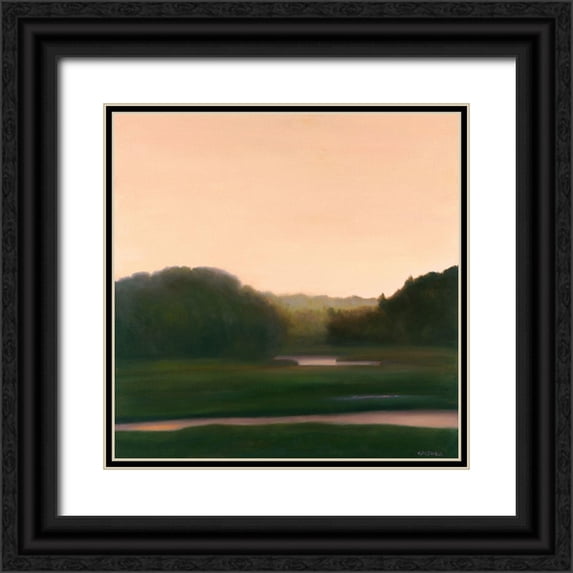 Caldwell, Carolyn 12x12 Black Ornate Wood Framed with Double Matting Museum Art Print Titled - Pink River