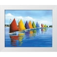 thumbnail image 1 of Caldwell Fisher, Sally 14x12 White Modern Wood Framed Museum Art Print Titled - Rainbow Cats, 1 of 4